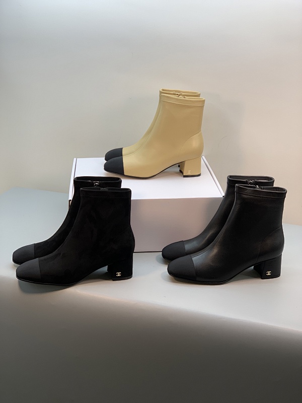 Chanel Cap-Toe Ankle Boots