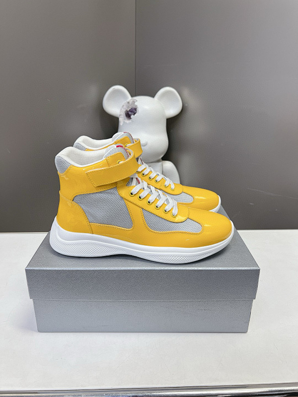 Prada Yellow Mesh Sneakers