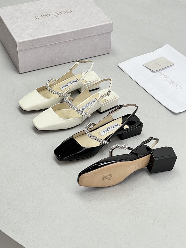 JIMMY CHOO Crystal Strap Slingback Sandals