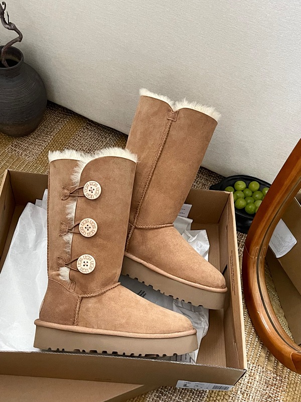 UGG Sheepskin Button Up Tall Boots