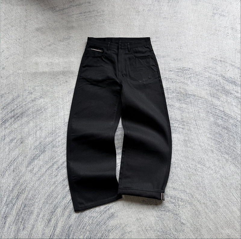 B*RLINC UNIFORM CUT MATTE BLACK JAPANESE SELVEDGE JEANS