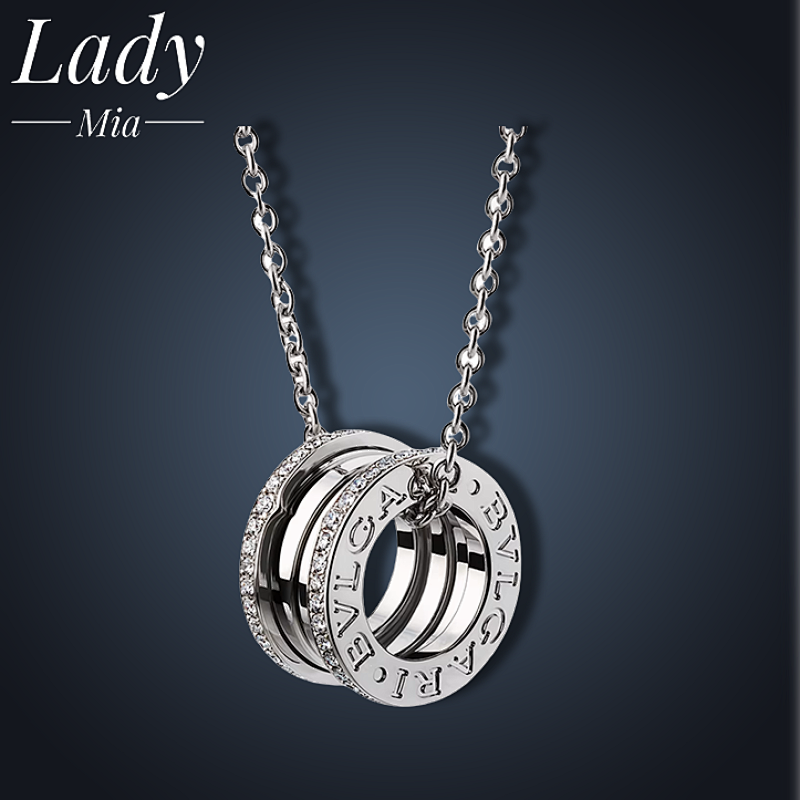💰($44≈310CNY)Bulgari edge studded diamond spring necklace in white gold Item ID:S00157