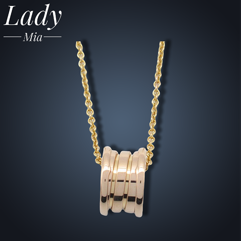 💰($41≈290CNY)B*VLGARI Bulgari Smooth Spring Necklace Rose Gold Item ID:S00146