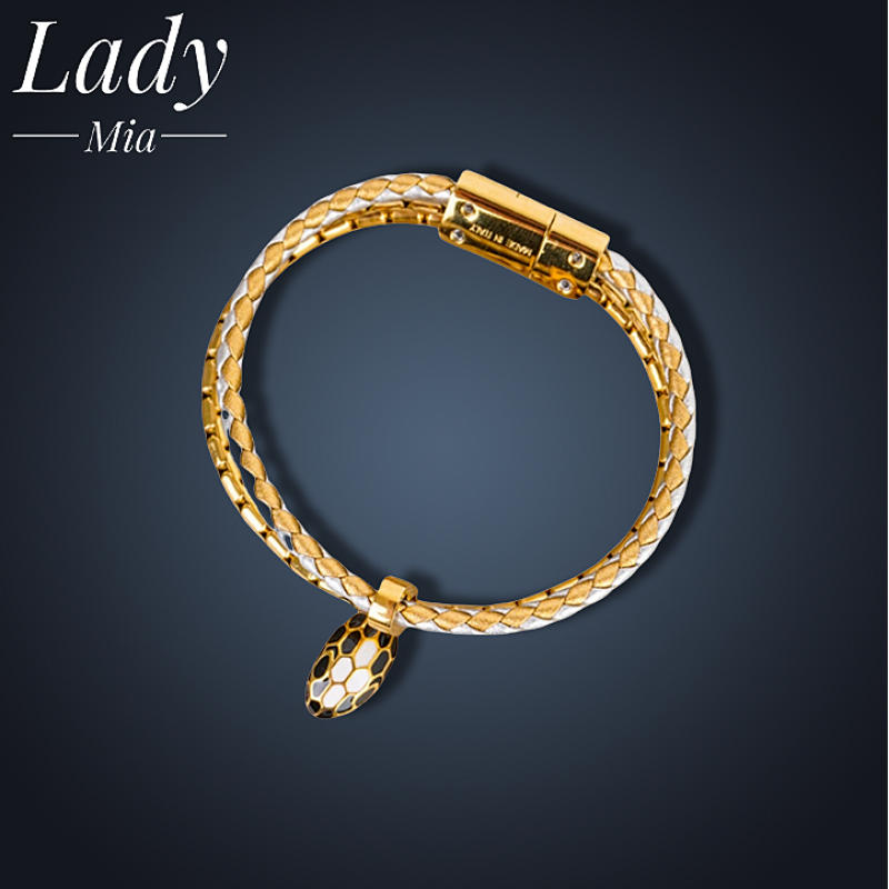 💰($38≈270CNY）B*VLGARI Bulgari snake head decorative bracelet with gold Item ID:S00165