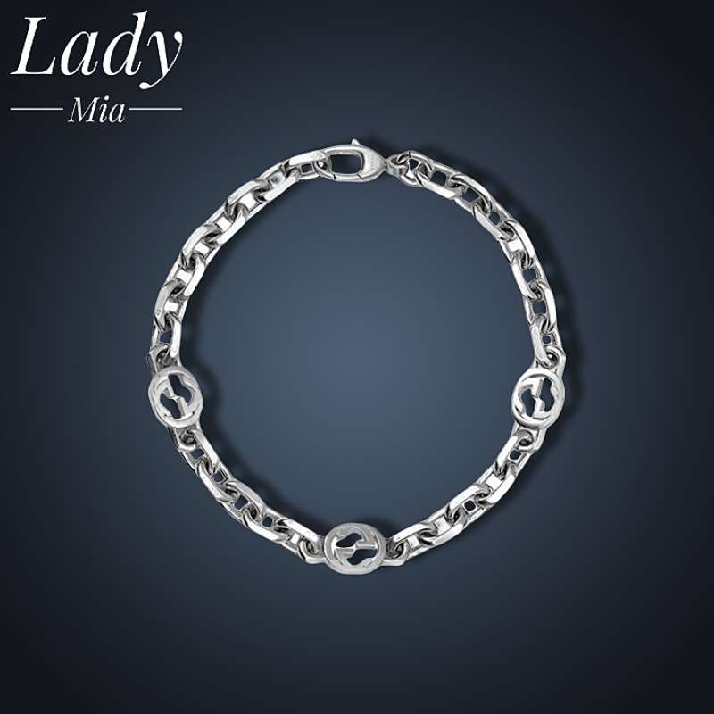 💰($59≈420CNY)G*ucci Interlocking Double G Bracelet Item ID:S00004