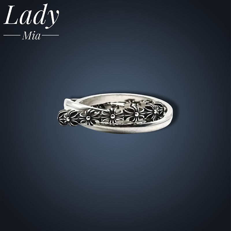 💰($63≈450CNY)C*hrome Hearts three-ring ring Item ID:S00112