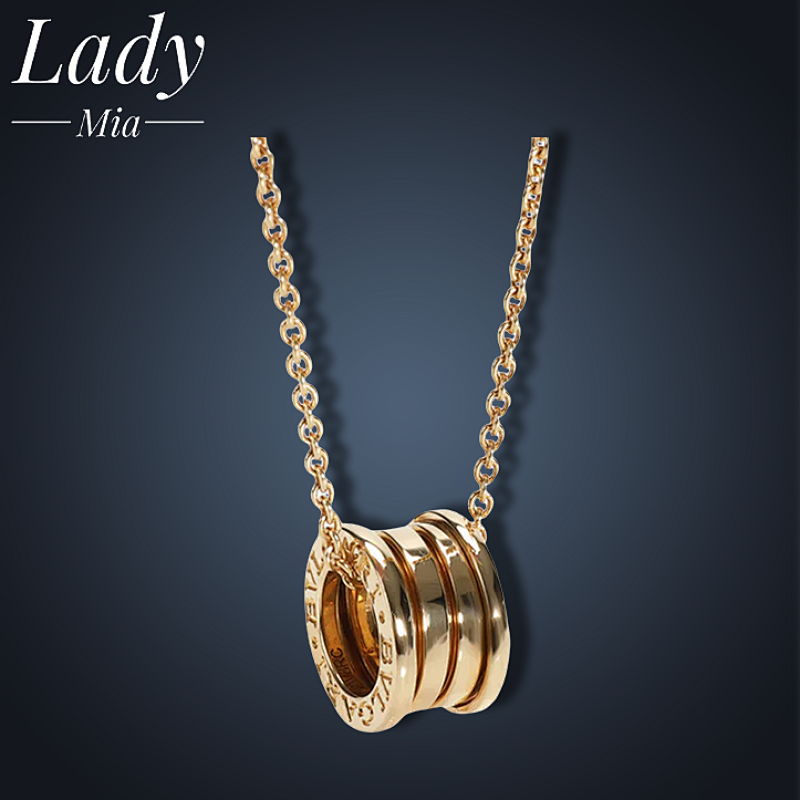 💰($35≈250CNY)B*VLGARI Bulgari Mini Spring Necklace Rose Gold Item ID:S00145