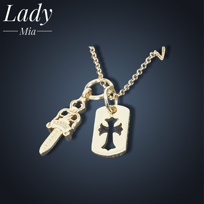 💰($37≈260CNY)C*hrome Heart Square Cross Necklace Item ID:S00113