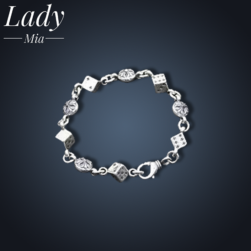 💰($45≈320CNY)C*h H*earts Dice Cross Flower Bracelet Item ID:S00269