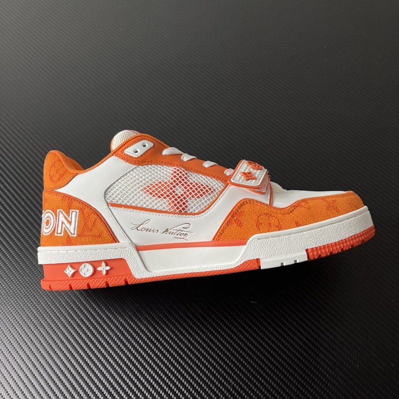 LOUIS VUITTON 1v驴牌 Trainer 白橙魔术贴