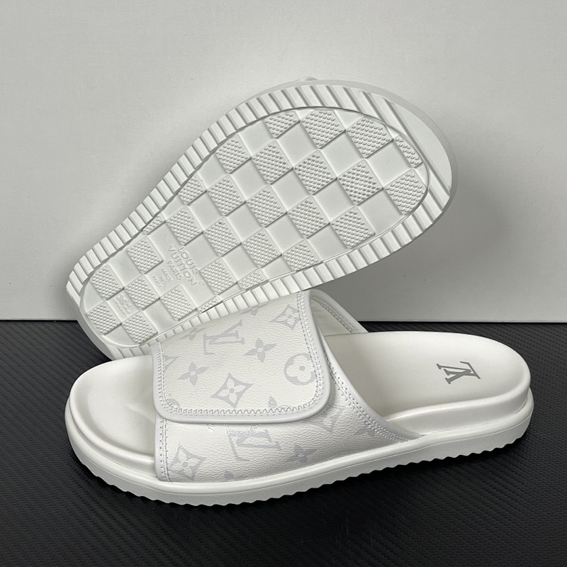 Louis Vuitton white slide sandal