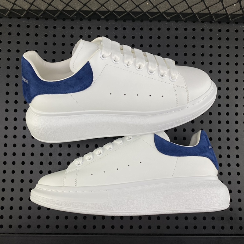 Alexander McQueen Blue Suede Heel Sneakers