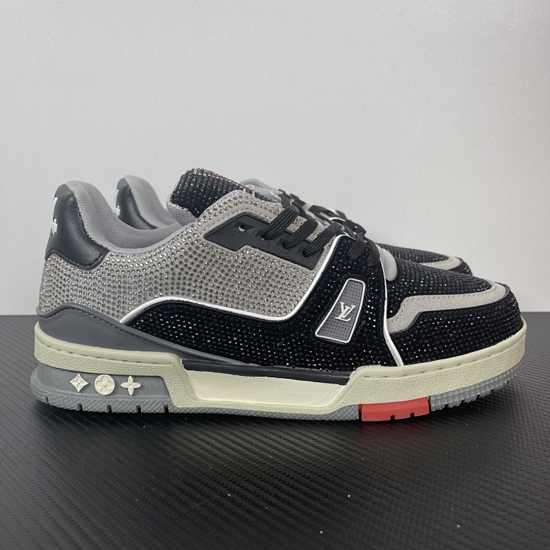 LOUIS VUITTON LV Trainer黑灰水钻