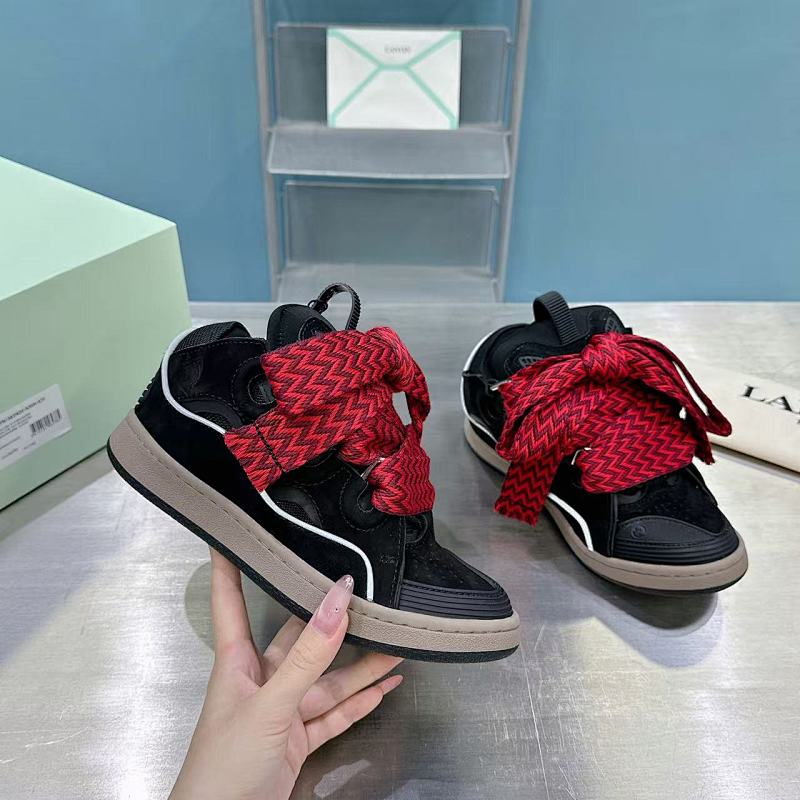 LANVING Lanvin Curi Black with Red Laces