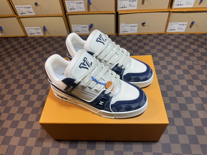 LOUIS VUITTON 1V Trainer Blue Check Denim