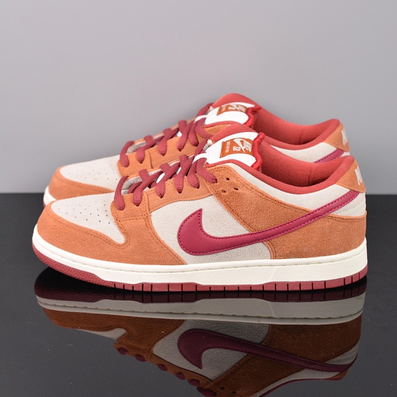 NIKE Dunk Low 'Brown Red Swoosh'