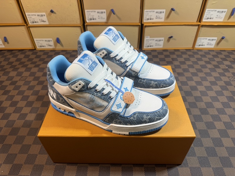 LOUIS VUITTON 1V Trainer Blue Velcro