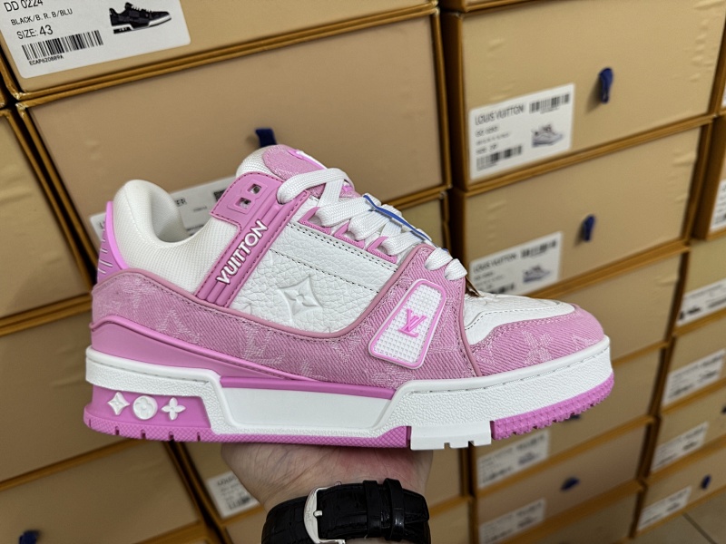 Louis Vuitton Pink Denim Sneakers