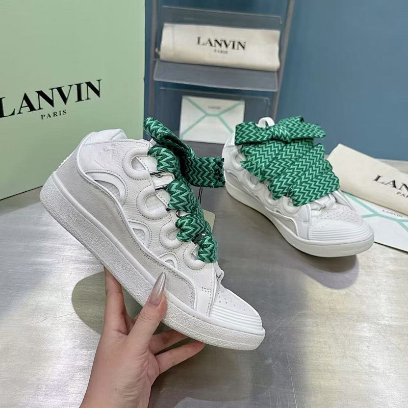 LANVING LANVIN CURB All White Green Strap