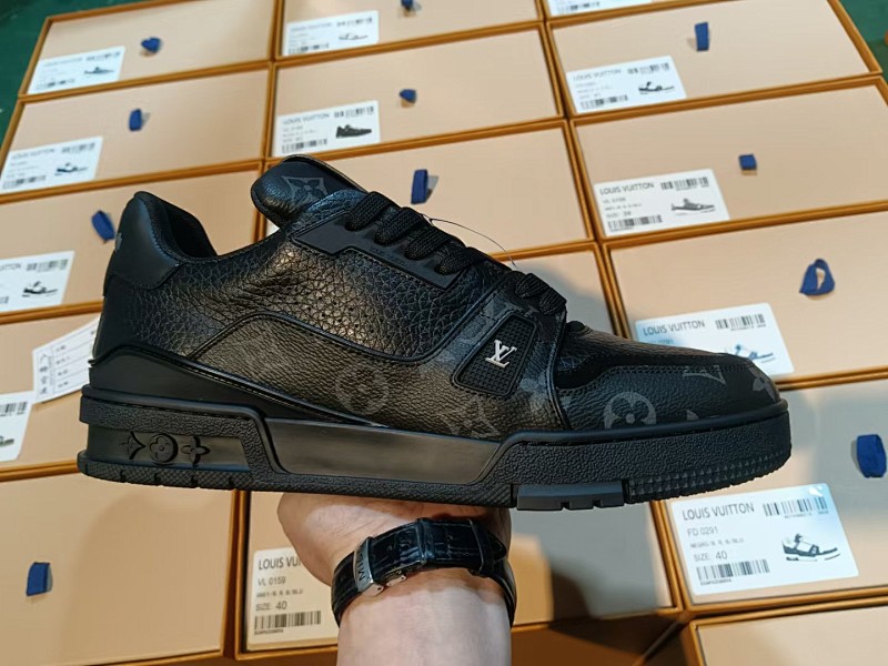 LOUIS VUITTON 1V Trainer Black Monogram
