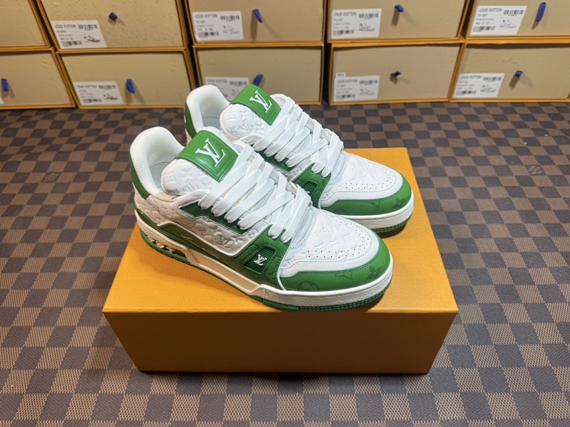 LOUIS VUITTON 1V Trainer Green All-Over Monogram