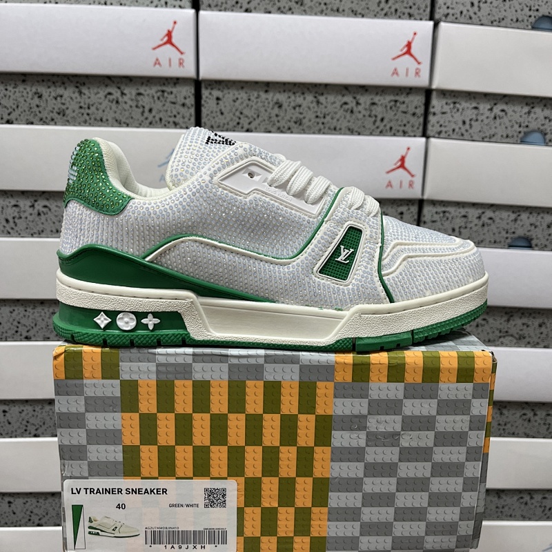 LOUIS VUITTON LV Trainer Sneaker Green White